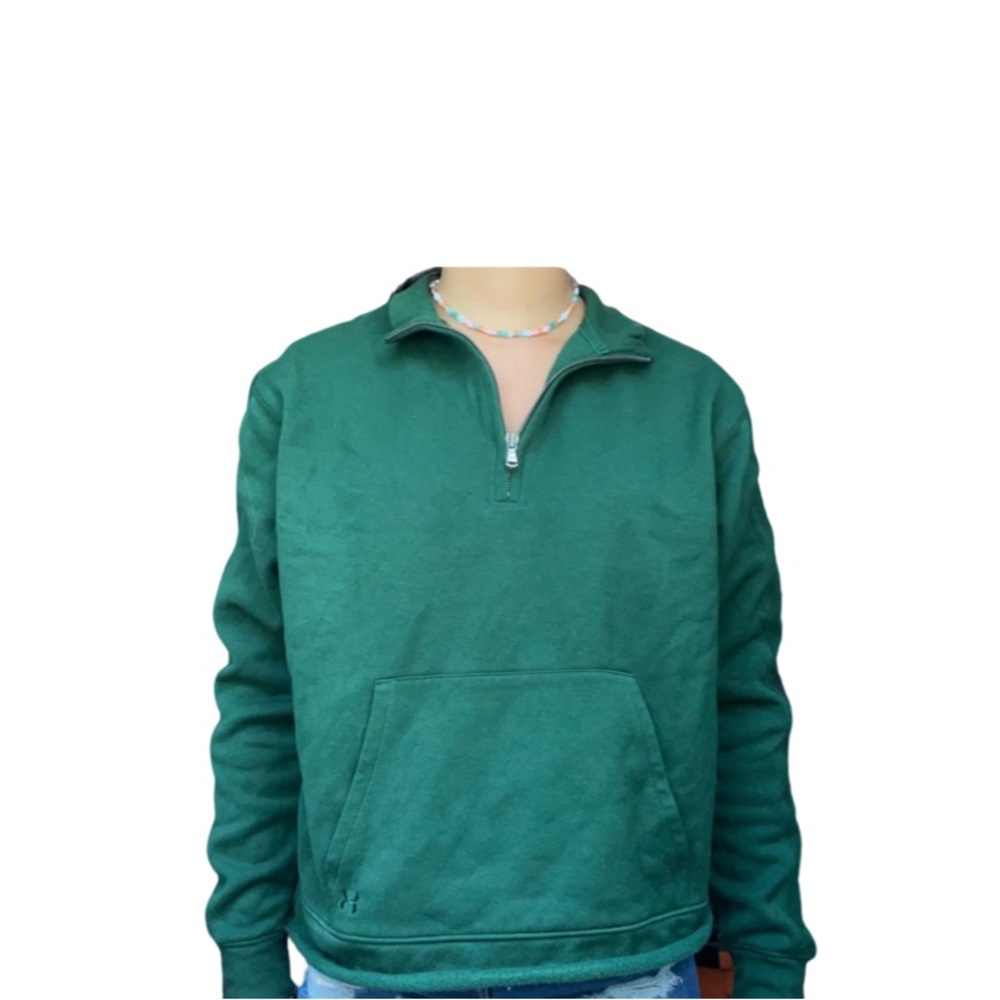 Green Women’s Under Armour Crewneck Quarter Zip Size Large